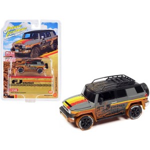 2007 Toyota FJ Cruiser Gray w/Stripes (Muddy Version) w/Roofrack Ltd Ed to 4800 pcs 1/64 Diecast Model Car by Johnny Lightning - 1 of 3
