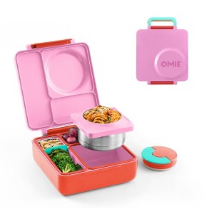OMIEBox Insulated Bento Lunch Box with Leakproof Thermos Food Jar 3 Compartments - 1 of 4