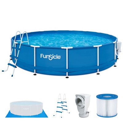 Funsicle Outdoor Activity Round Frame Above Ground Swimming Pool Set