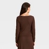 Women's Variegated Ribbed Long Sleeve Pajama Top - Auden™ - 2 of 3
