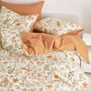 BAGOKIE Twin Size 5 Pieces Kids Bed in a Bag Floral Bedding Set for Girls, Orange Cream - 2 of 4