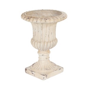 Gulches 45 Qt Large Antique White Indoor Magnesium Oxide Hand-Painted Garden Urn Planter with Drainage Hole (14 in L x 14 in W x 19 in H) 1-Pack - 1 of 4