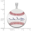 Black Bow Jewelry Sterling Silver Duke Snider Signature MD Enamel Baseball Pendant - 4 of 4