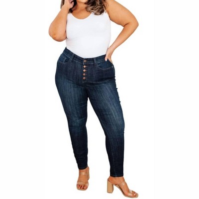Women's High Waist Hand Sanded Resin Skinny Jeans - Judy Blue