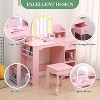Acekool Kids Vanity Desk Dresser for Girls with Mirror, Stool, Drawer, Storage Shelves & Bookshelf - 2 of 4