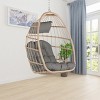 Patio Swing Egg Chair,PE Rattan Hanging Basket Chair With Cushion,Hammock Chair With Metal Chain -The Pop Home - 4 of 4