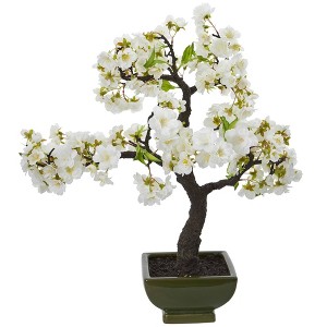Nearly Natural 20-in Cherry Blossom Bonsai Artificial Tree - 1 of 1