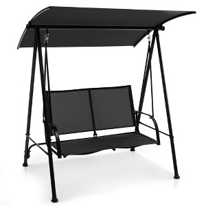 Tangkula 2-Person Patio Swing Seat Swing Bench Canopy Swing Loveseat Outdoor - 1 of 4