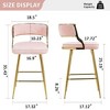 Kumasinova 26'' Counter Height Bar Stools Set of 2, Corduroy Kitchen Island Counter Stool with Back, Versatile Dining Chair with Footrest - 3 of 4