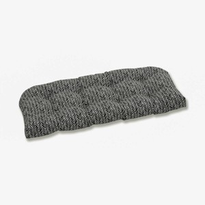 Outdoor/Indoor Herringbone Wicker Loveseat Cushion - Pillow Perfect - 1 of 3