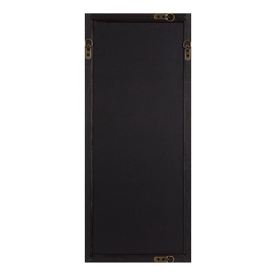 Spechett Walnut Brown Rectangular Wall Mirror with Iron Overlay