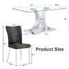 NicBex 5 PCS/7 PCS Tempered Glass Dining Table Set with X-Shaped Stainless Steel Legs,4/6 PU Chairs for Kitchen/Apartment - 3 of 4