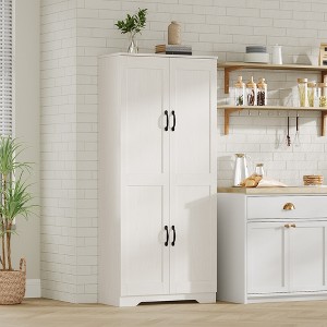 Coucheta 60" Pantry Cabinet, Kitchen Pantry Storage Cabinet with 2 Doors&Adjustable Shelves, Storage Cupboard for Kitchen, Dining Room& Bathroom - 1 of 4