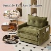 360° Swivel Accent Chair, Modern Chenille Barrel Armchair with Padded Cushion and Metal Base for Living Room or Bedroom – Cuddlewood - 3 of 4