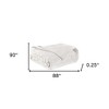 HomeRoots Queen White Cotton Basketweave Geometric Blanket - 3 of 4
