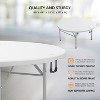 VINGLI 48" Round Bi-Folding Commercial Table, Portable Plastic Dining Card Table for Outdoor Parties, Restaurants, Cafes and Commercial Events, White - 4 of 4