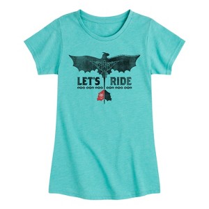 Girls' - How to Train Your Dragon - Lets Ride Fitted Short Sleeve Graphic T-Shirt - 1 of 4