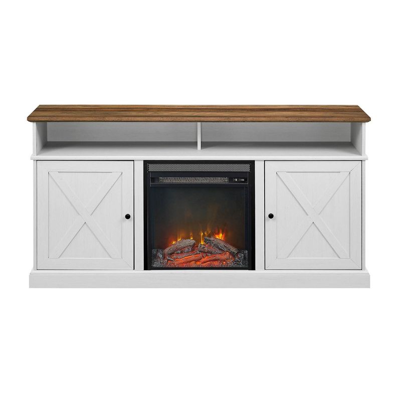 Beaux Farmhouse Barn Door with Electric Fireplace TV Stand for TVs up to 65" - Saracina Home, 4 of 10
