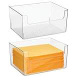 mDesign Plastic Home Office Storage Bin Container, Desk Organizer, 2 Pack, Clear