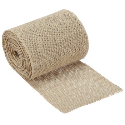 Unique Bargains DIY Crafts Party Decoration Soft Burlap Fabric Wired Ribbon