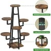 Gulches Industrial-Retro 7-Tier 43.3"H Plant Stand, 6 Round Panels Flower Rack, Rustic Brown - 3 of 4