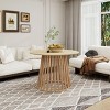 Coffee Table For Sale,Round Coffee Table With Grille Molding Base,Unique Coffee Table,Coffee Table In Living Room-Cuddlewood - 3 of 4