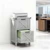 ORRD Farmhouse File Cabinet with 2 Drawers, Rustic Office Storage Cabinet with Barn Door, Distressed Light Gray Printer Stand for Home Office - 2 of 3