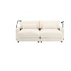 116 inch 2 seaters Gray Chenille Reclining Sofa With Bracket Ultra-Comfortable Double Recliner Sofa For Leisure Areas - 3 of 4