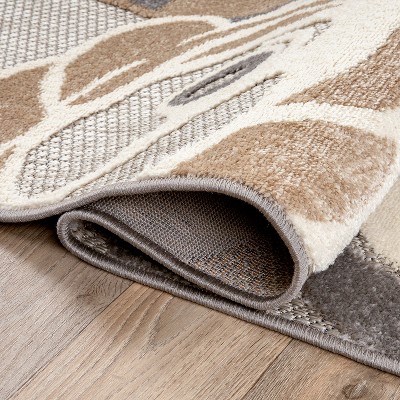 Ravenna Modern Floral Flat Woven 7'10"x10' Gray Synthetic Area Rug