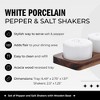 DUKA White Salt and Pepper Shakers with Wooden Paddle Tray Holder - 2 of 4