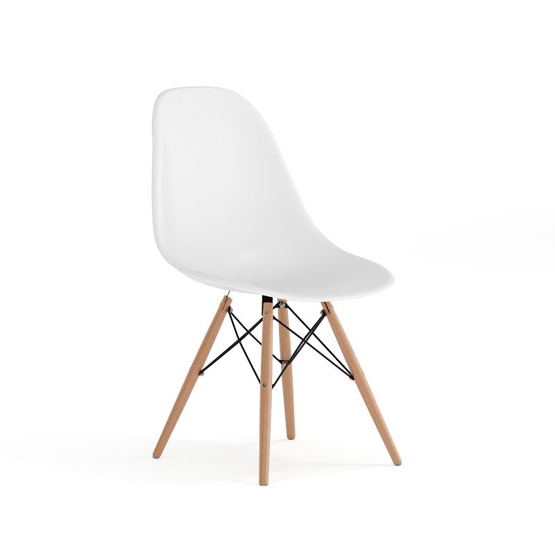 Flash Furniture Elon Series Plastic Chair with Wooden Legs for Versatile Kitchen, Dining Room, Living Room, Library or Desk Use, 1 of 20