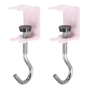 Unique Bargains Steel Adjustable Hanging Bag Desk Mount Utility Rabbit J Hooks 2 Pcs - 1 of 4