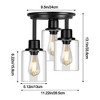 Itopfox Semi Flush Mount Ceiling Light, 3-Light Close to Ceiling Fixture, Matte Black with Clear Glass Shades, Hallway Light for Foyer Entryway - 4 of 4