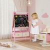 Qaba Kids Easel, 3-in-1 Double-Sided Art Easel with Paper Roll, Whiteboard & Chalkboard, Storage Baskets for Toddlers Ages 3-8 - 2 of 4