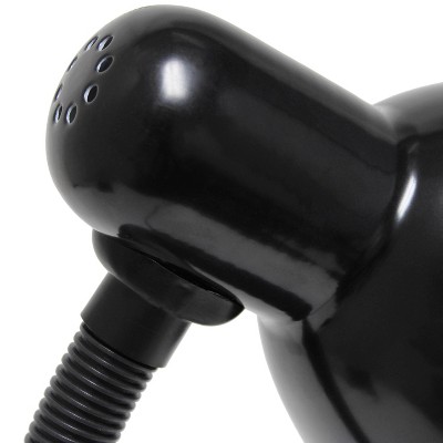 14.25" Black Adjustable Metal Desk Lamp with LED Bulb