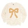 Simply Sage Market Coquette Orange Checker Bow Garment Dyed Long Sleeve - 2 of 4