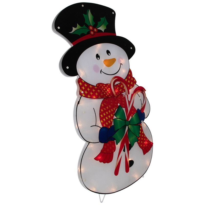 Northlight 30.5" Lighted Snowman with Candy Canes Christmas Outdoor Decoration, 5 of 6
