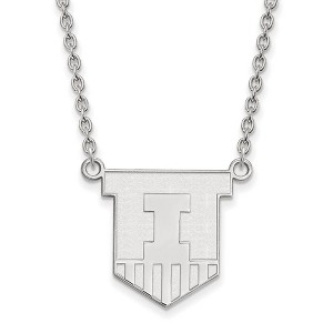 Black Bow Jewelry 10k White Gold Illinois Fighting Illini NCAA Necklace 18 Inch - 1 of 4