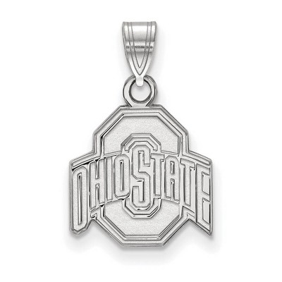 Black Bow Jewelry 14k White Gold Ohio State Buckeyes NCAA Small Pendant