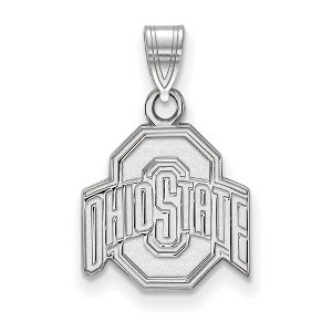 Black Bow Jewelry 14k White Gold Ohio State Buckeyes NCAA Small Pendant - 1 of 3