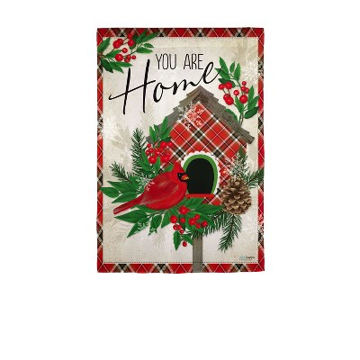 Evergreen Tartan Birdhouse Garden Suede Flag