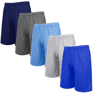 Jump Start Men's 5-Pack Lightweight Breathable Moisture Wicking Mesh Shorts - 1 of 4