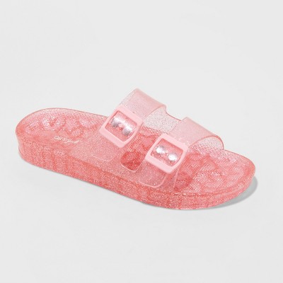 glitter jelly sandals