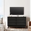 6 Drawer Dresser, Vintage Chest of Drawers with Bevel Design, Modern Dresser TV Stand for Bedroom, Living Room, Entryway and Closet - 2 of 4