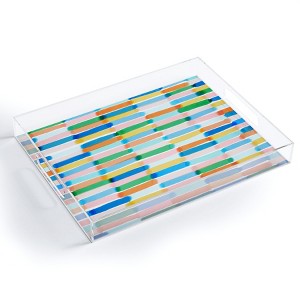 Jacqueline Maldonado Dreamy Watercolor Dashes Multi Acrylic Tray - Deny Designs - 1 of 4