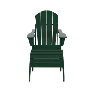 WestinTrends Malibu HDPE Outdoor Patio Folding Poly Adirondack Chair with Ottoman (2-Piece Set) - 1 of 4