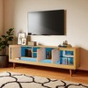 78'' Modern TV Stand with 6 Cabinets & 2 Open Compartments, Entertainment Center for TVs up to 90'', Media Console for Living Room, Home Theatre - 3 of 4