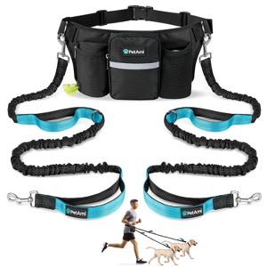 PetAmi Premium Hands Free Dog Leash for 2 Dogs, Adjustable Waist Belt Fanny Pack Dual Bungee for Dog Walking Running Hiking Jogging Biking - 1 of 4