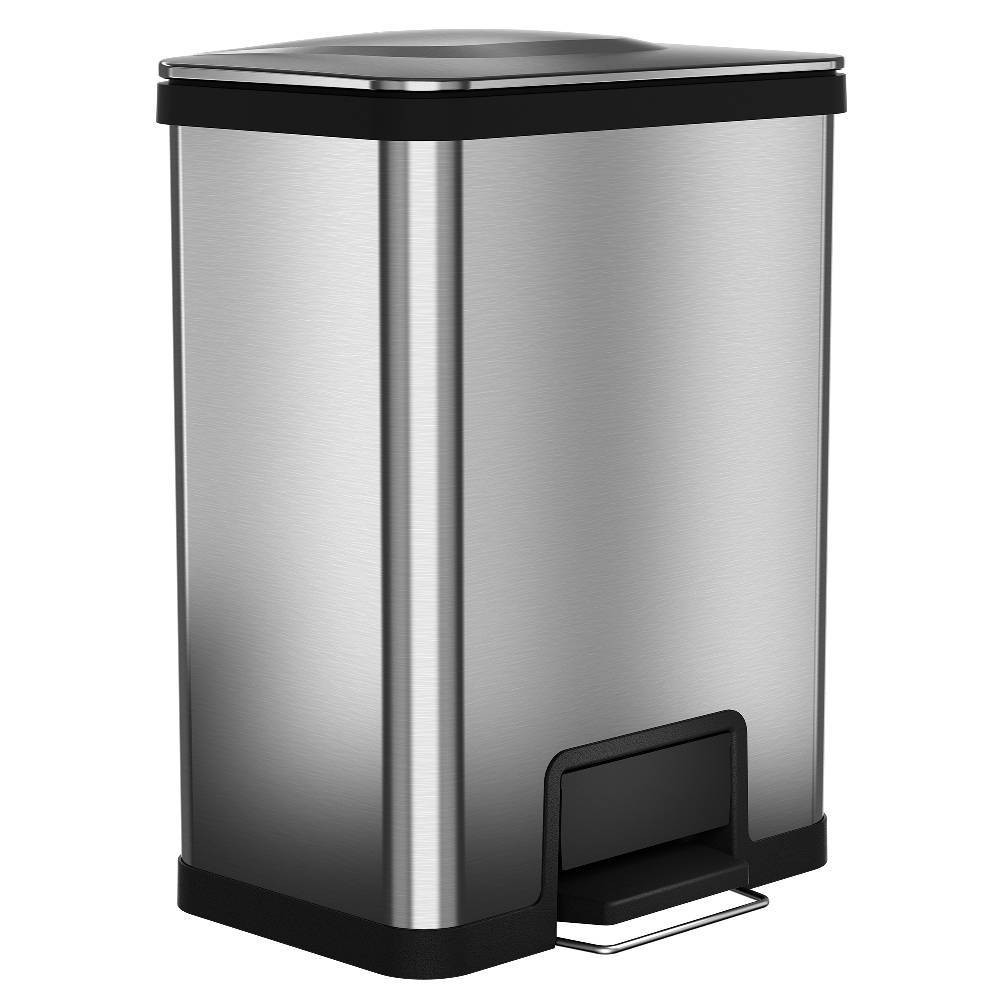 13gal AirStep Feather Light Stainless Steel Step Trash Can - Halo