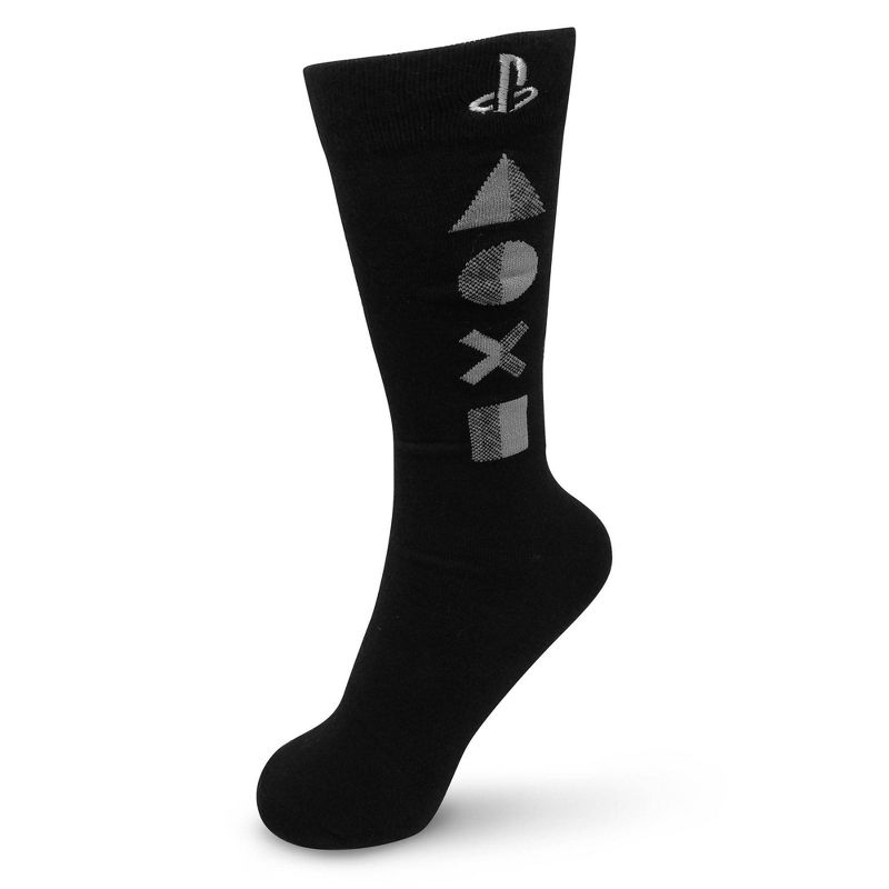 Sony PlayStation 3pk Crew Socks - Black/Gray, 2 of 5